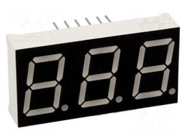 Display: LED | 7-segment | 14.2mm | 0.56" | No.char: 3 | red | 60mcd