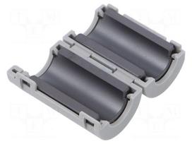 Ferrite: two-piece | on round cable | A: 36mm | B: 32mm | C: 11mm | grey