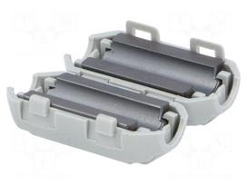 Ferrite: two-piece | on round cable | A: 30mm | B: 23mm | C: 7mm | plastic