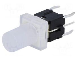 Switch: keypad | Pos: 2 | DPST-NO | 0.05A/12VDC | colourless | LED | white