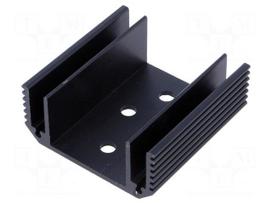 Heatsink: extruded | U | TO3 | black | L: 50mm | W: 50mm | H: 21mm | aluminium