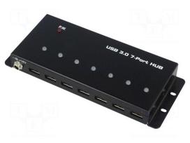 Hub USB | DC,USB A socket x7,USB B socket | industrial,USB 3.0