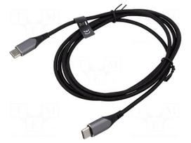 Cable | USB 2.0 | USB C plug,both sides | 1.5m | black | Cu,tinned