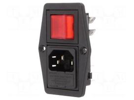 Connector: AC supply | socket | male | 10A | 250VAC | C14 (E) | IEC 60320