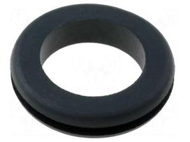 Grommet | Ømount.hole: 17.5mm | Øhole: 14.2mm | rubber | black