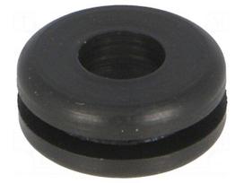 Grommet | Ømount.hole: 8mm | Øhole: 4.5mm | rubber | black