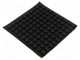 Self-adhesive foot | black | rubber | A: 12mm | B: 11.2mm | C: 5.1mm