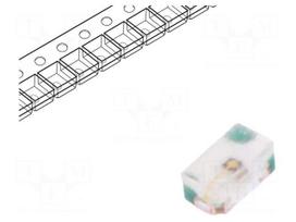 LED | orange | SMD | 0402 | 8÷100mcd | 1.7÷2.4VDC | 1x0.5x0.4mm | 140° | 5mA