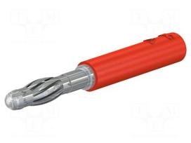 Laboratory connector: 4mm banana | plug | 30A | 30VAC | 60VDC | red