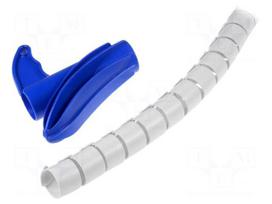 Spiral wrapping | ØBundle : 25mm | polypropylene | grey | L: 2m | UL94HB