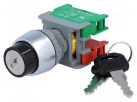 Switch: rotary with key | 22mm | Stabl.pos: 2 | NC + NO | none | IP65