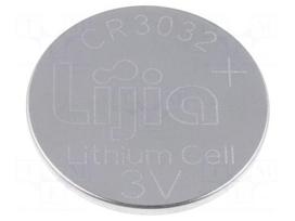 Battery: lithium | CR3032,coin | 3V | 500mAh | non-rechargeable | 1pcs.