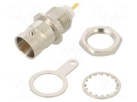 Connector: BNC | socket | female | straight | 75Ω | soldering | RG58 | POM