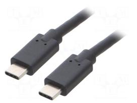 Cable | USB 3.1 | USB C plug,both sides | 3m | black