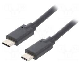 Cable | USB 3.1 | USB C plug,both sides | 1.4m | black
