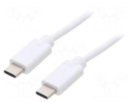 Cable | USB 2.0 | USB C plug,both sides | 2m | white
