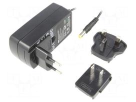 Power supply: switching | mains,plug-in | 15VDC | 1.6A | 24W | straight
