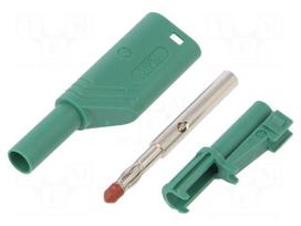 Laboratory connector: 4mm banana | plug | 24A | 1kVDC | green | 3mΩ