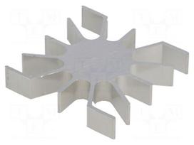Heatsink | LED | L: 51.5mm | W: 51mm | Ø: 26mm | H: 10mm