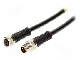 Cable: for sensors/automation | M8 | PIN: 3 | M8 male,M8 female | 1m