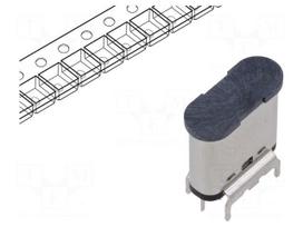 Connector: USB C | socket | on PCBs | SMT | PIN: 24 | vertical | USB 3.1