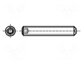 Screw | M3x3 | 0.5 | Head: without head | hex key | HEX 1.5mm | steel