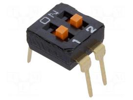 Switch: DIP-SWITCH | Poles number: 2 | ON-OFF | 0.025A/24VDC | Pos: 2