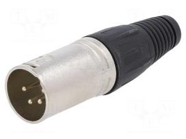 Connector: XLR | plug | male | PIN: 4 | straight | for cable | soldering