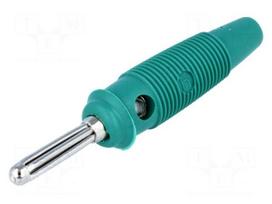 Laboratory connector: 4mm banana | plug | 30A | 60VDC | green | 3mΩ