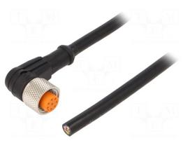 Cable: for sensors/automation | PIN: 8 | M12 female | angled | 2m | plug