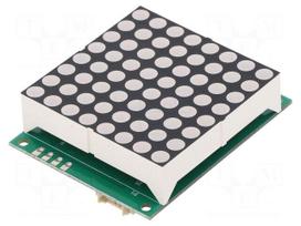 Display: LED | matrix | 8x8 | red | 6600ucd | 46.9x37.9x14.75mm | 2÷2.6V
