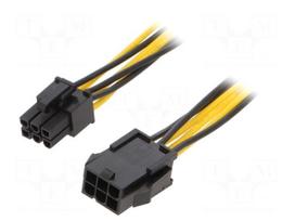 Cable: mains | PCIe 6pin male,PCIe 6pin female | 0.4m