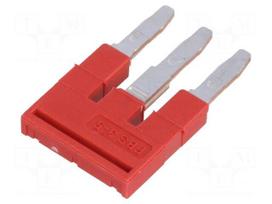 Comb bridge | red | ways: 3 | terminals: 3 | 5mm