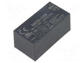 Converter: AC/DC | 20W | Uin: 85÷264VAC,120÷370VDC | Uout: 12VDC | 86%