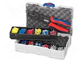 Tools set: for crimping push-on connectors, terminal crimping