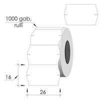 Žymėjimo etiketės 26X16mm, baltos, šaldikliui, 1000 etikečių