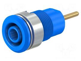 Laboratory connector: 4mm banana | socket | 1kV | 24A | blue | brass