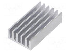 Heatsink: extruded | grilled | natural | L: 37.5mm | W: 21mm | H: 10mm