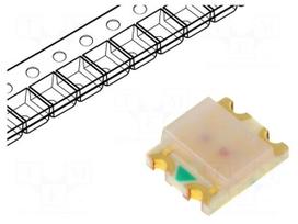 LED | red/green | SMD | 1206 | 1.8÷2.6/1.8÷2.6VDC | 3.2x2.7x1.1mm | 120°