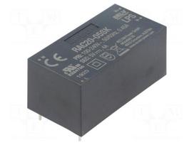Converter: AC/DC | 20W | Uin: 85÷264VAC,120÷370VDC | Uout: 5VDC | 84%
