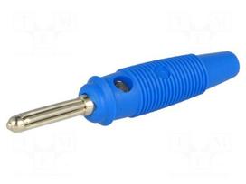 Laboratory connector: 4mm banana | plug | 30A | 60VDC | blue | 3mΩ