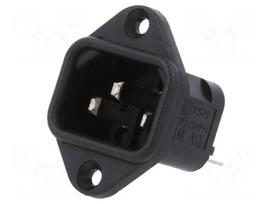 Connector: AC supply | socket | male | 10A | 250VAC | C14 (E) | IEC 60320
