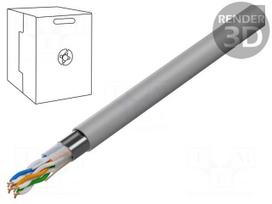 Wire | Cablexpert | F/UTP | Cat 5e | 4x2x24AWG | Cu | stranded | PVC | grey