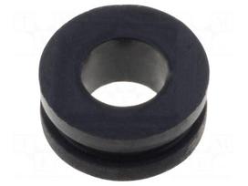 Grommet | Ømount.hole: 6mm | Øhole: 3.5mm | rubber | black