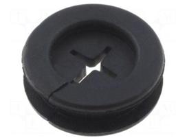 Grommet | with bulkhead | Ømount.hole: 12.1mm | Øhole: 6mm | rubber