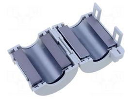 Ferrite: two-piece | on round cable | A: 39mm | B: 34mm | C: 13mm | D: 30mm