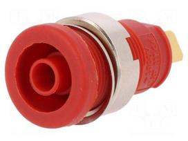 Laboratory connector: 4mm banana | socket | 1kVDC | 25A | red | screw