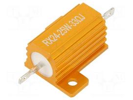 Resistor: wire-wound | 33Ω | with heatsink | 25W | ±5% | 50ppm/°C