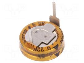 Supercapacitor | THT | 0.22F | 5.5VDC | ±20% | Ø11.5x6mm | -25÷70°C | EDLC