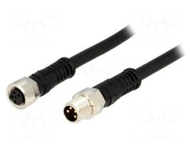 Cable: for sensors/automation | M8 | PIN: 4 | M8 male,M8 female | 1m